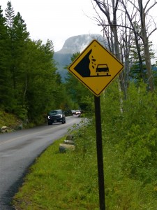 This would be an attractive, scenic road were it not for this rather disturbing sign. 