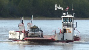 If you can't build a bridge across the Yukon River, run a ferry. This one ran 24 hours a day, back and forth, from Dawson City to the other side of the river leading to The Highway at the Top of the World.