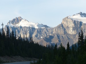These flat-topped mountains in British Columbia hold snow all year round.