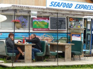 The seafood is really fresh here. The processing plant is located just next door. This restaurant can be found in downtown Hyder, Alaska.